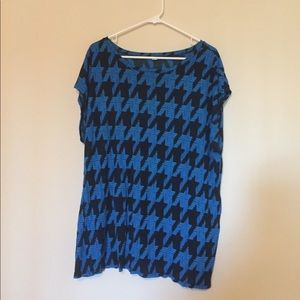 Mossimo houndstooth tee plus size 3X blue black